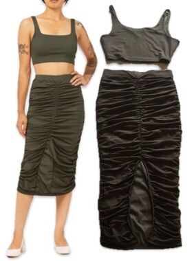 STUNNING Skirt & Top Set - Dark Green -XS - Like New